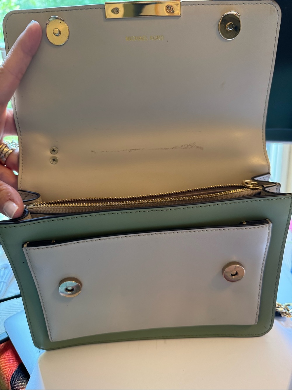 MICHAEL Michael KorsTricolor Leather Shoulder Bag with Gold Chain Strap. NWT - Picture 12 of 15